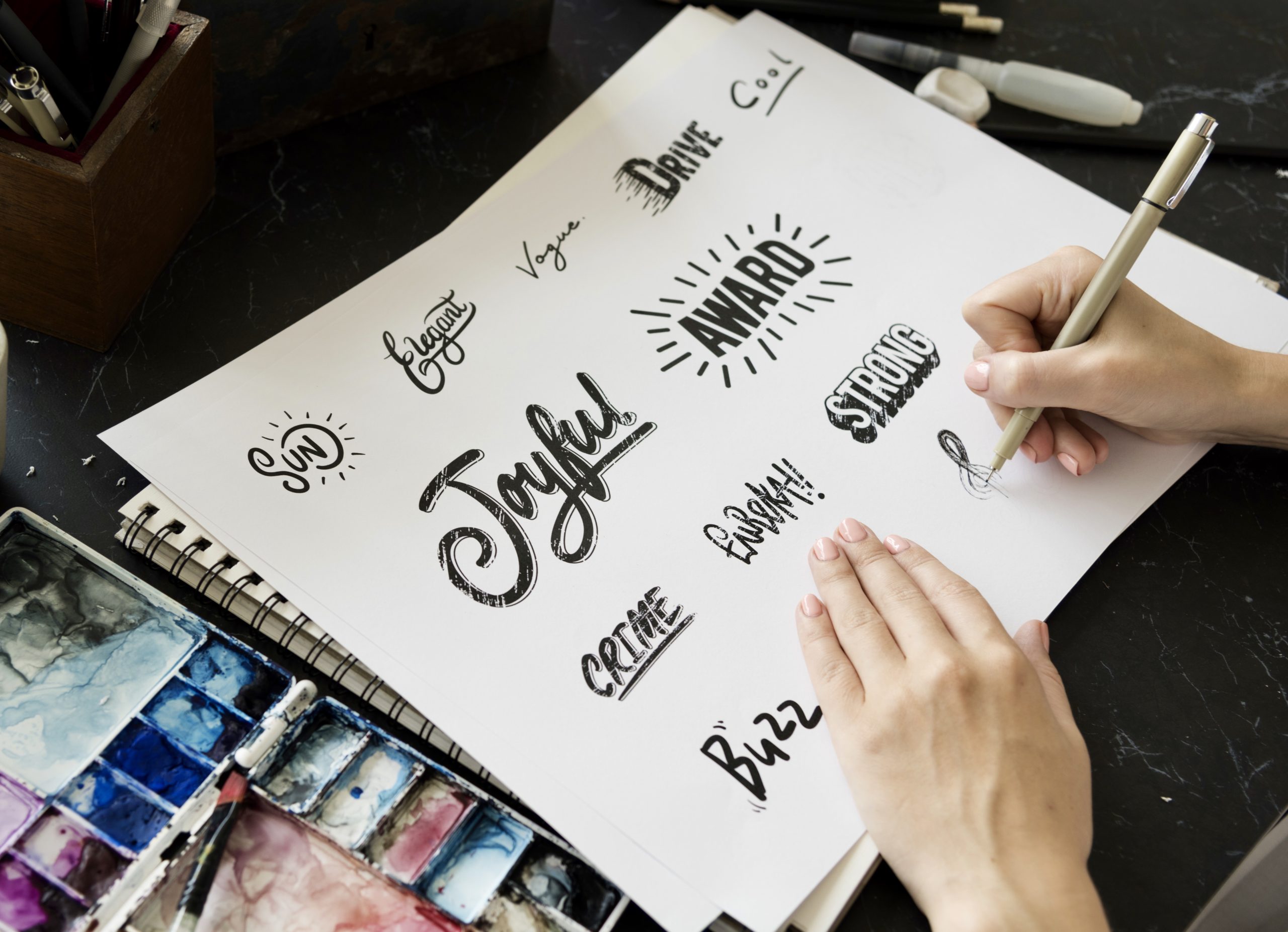 creat typography designer working