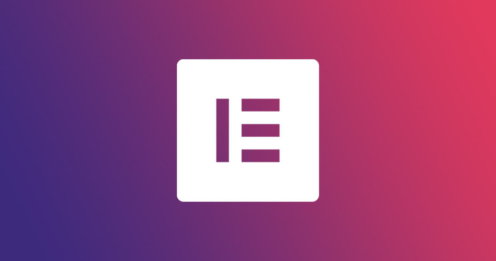 Elementor logo on purple and pink gradient background
