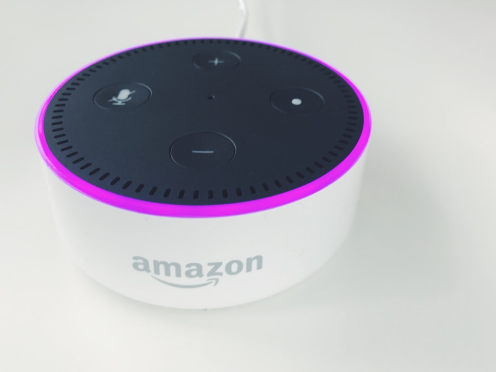 Amazon alexa in white for local voice search