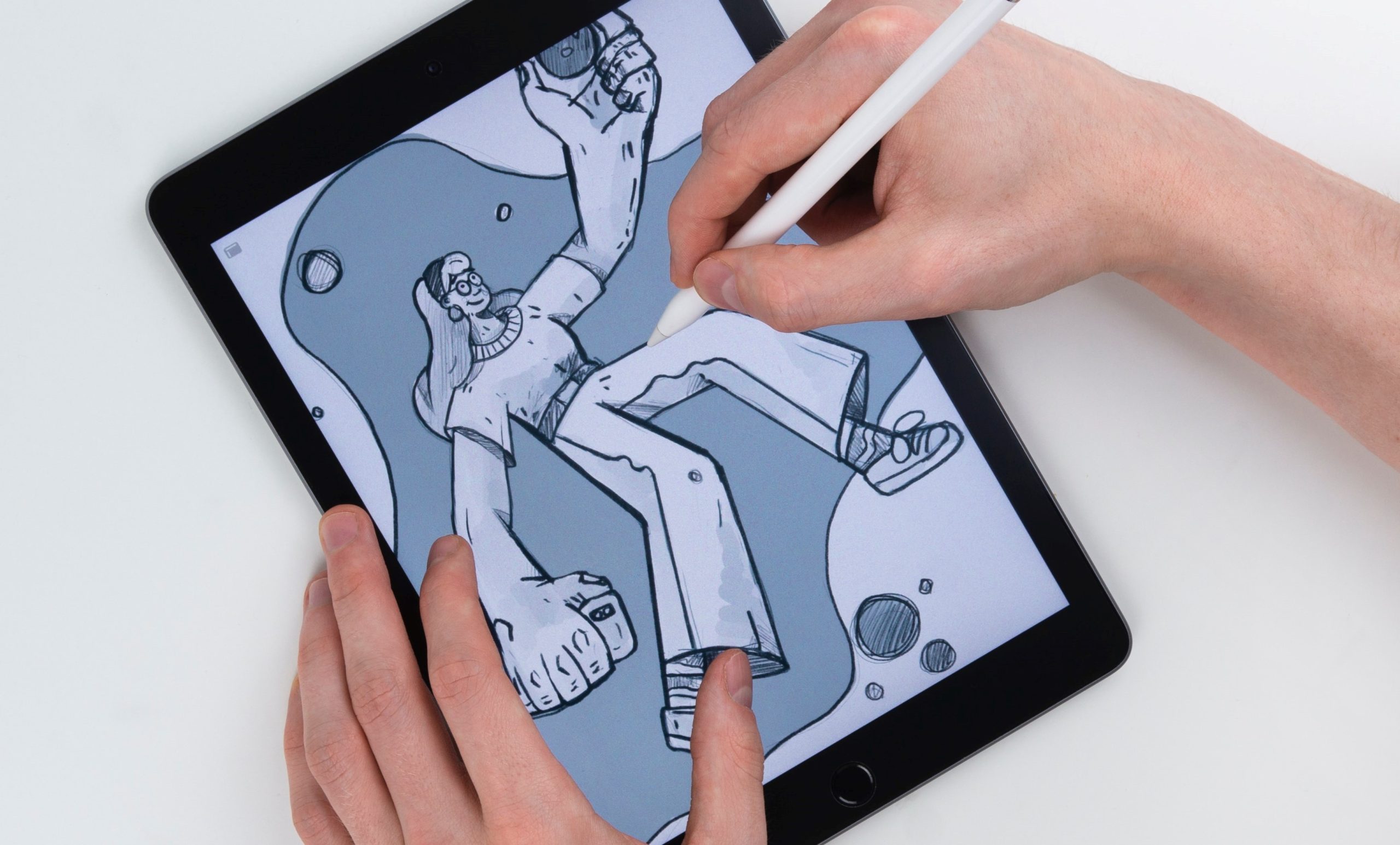 unique illustrations drawing on ipad