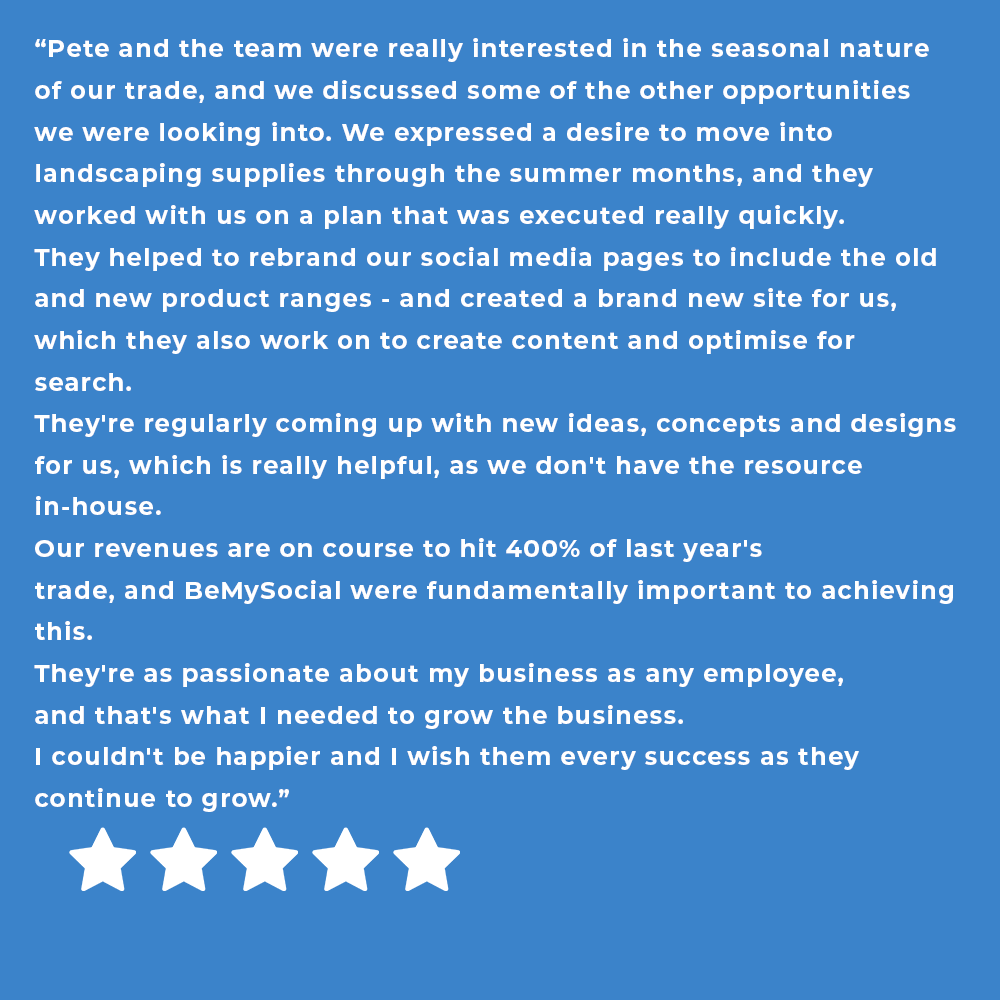 Be My Social client feedback