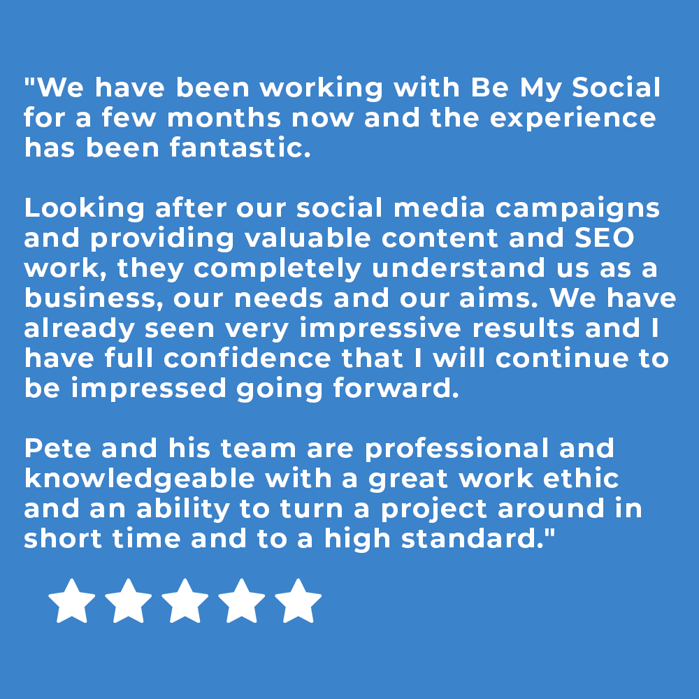 Be My Social client feedback