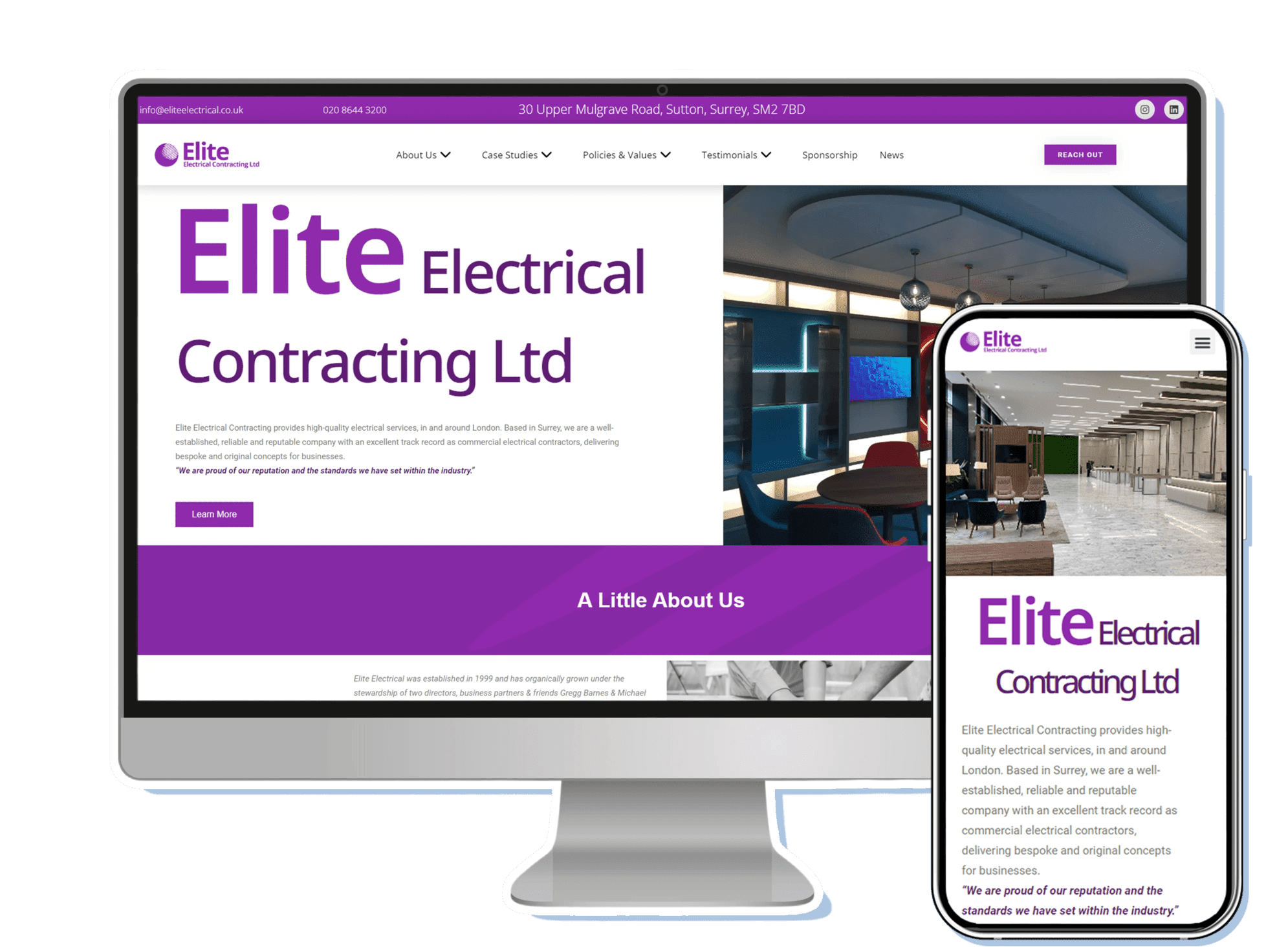 Elite Electrical Website Portfolio