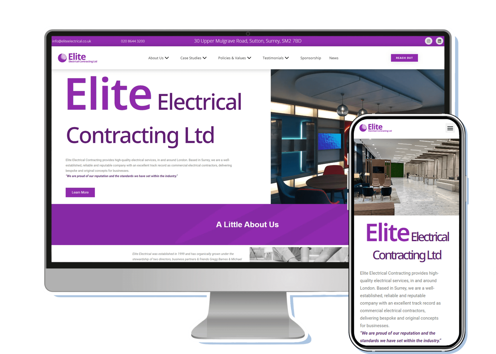 Elite Electrical Website Portfolio