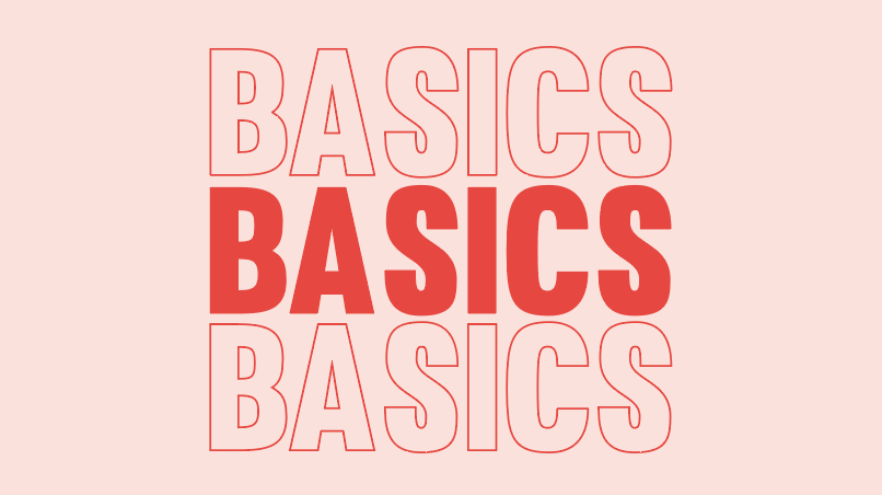 Basics design text peach