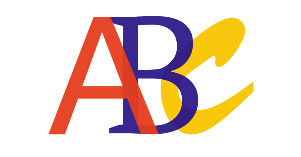 abc letters in font type