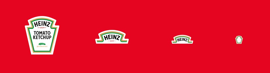 Heinz logo in different sizes and variants