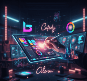 Illustration showing the seven core elements of design theory line, shape, form, colour, texture, value, and space arranged in a clean 202526 style grid