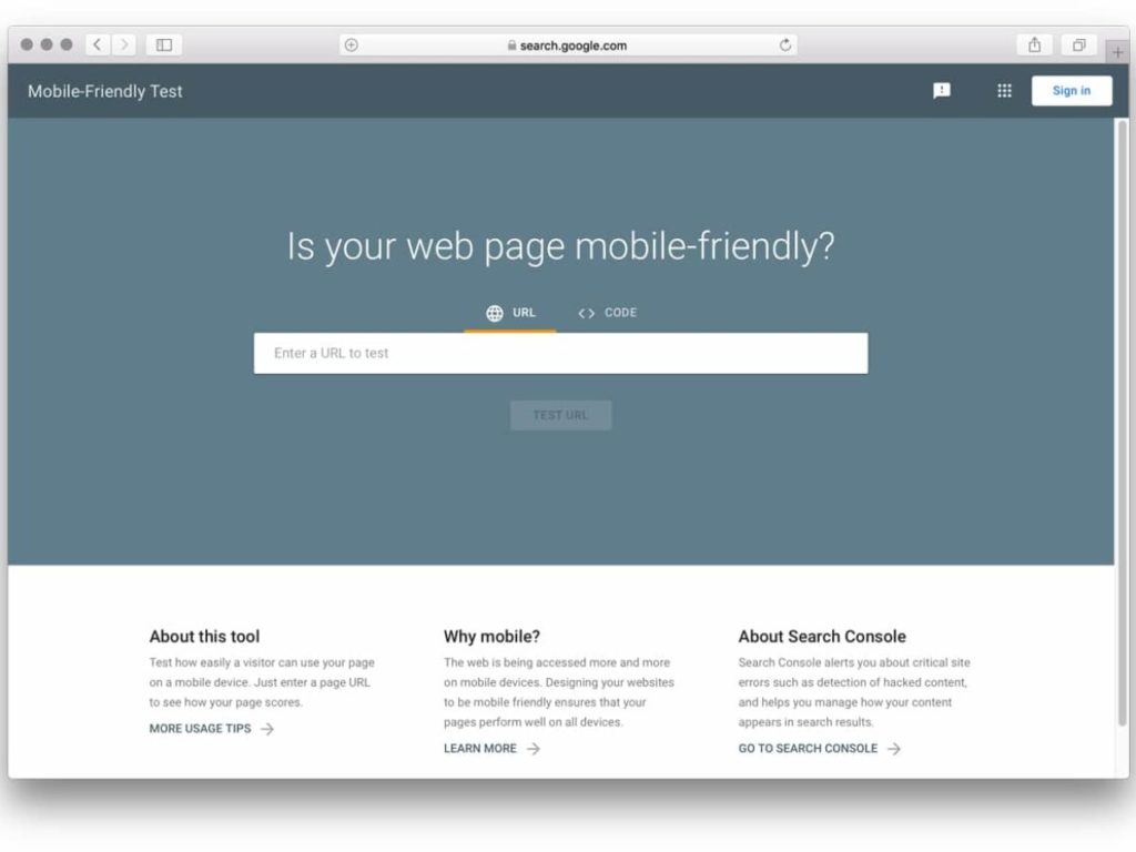 Mobile Friendliness Tester in Browser