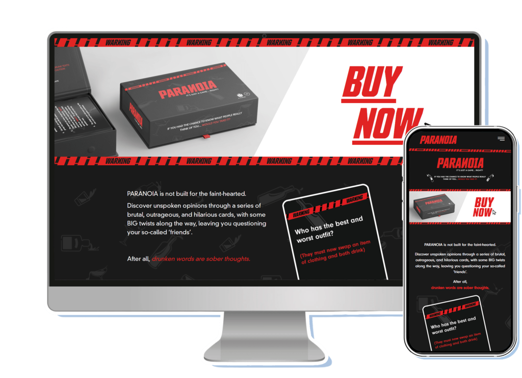 The Paranoia Game Website Portfolio