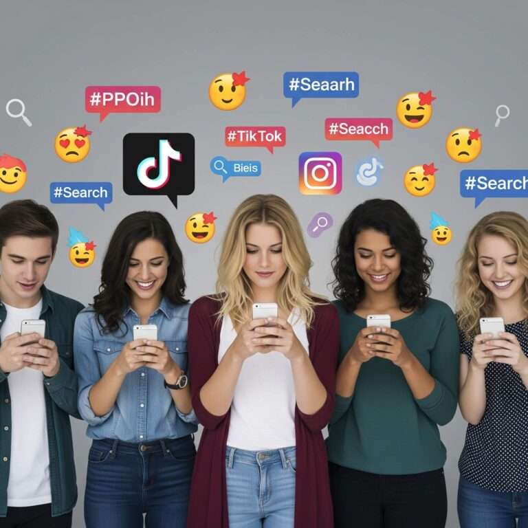 Generation Alpha’s search habits with voice-activated and short queries, dominance of YouTube and TikTok, mobile and tablet device preference, and interactive video content focus