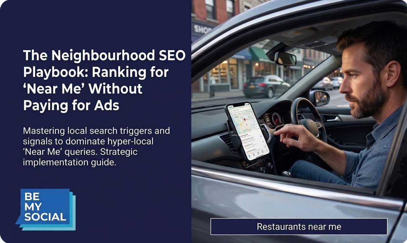Learn how to rank for ‘near me’ searches without paid ads using Google Business Profile, local SEO and neighbourhood strategies that drive more customers.