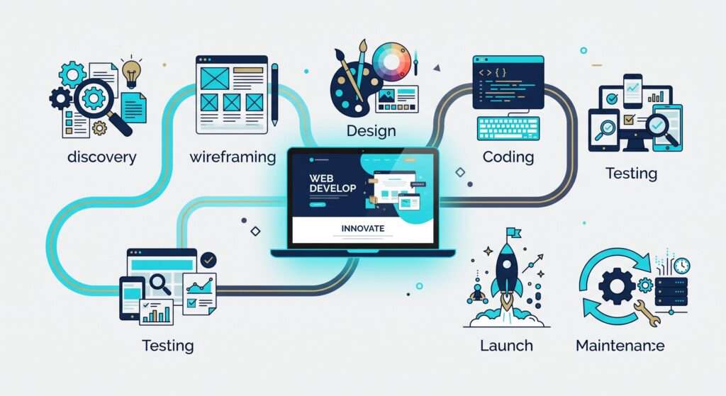 Clear breakdown of the 7-phase website development process used by professionals in 2026. See exactly what happens in each stage, common red flags, and a practical checklist you can use.